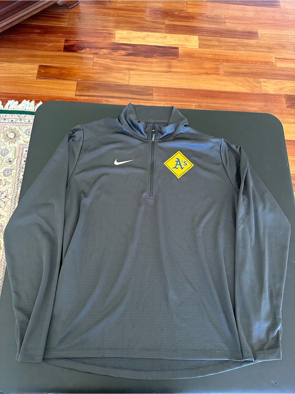 Nike Men’s Oakland A's Dark Gray MLB Baseball Quarter-Zip Pullover XL